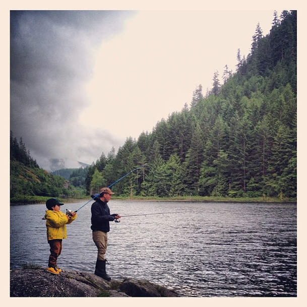 Bob and Arlo fishing
